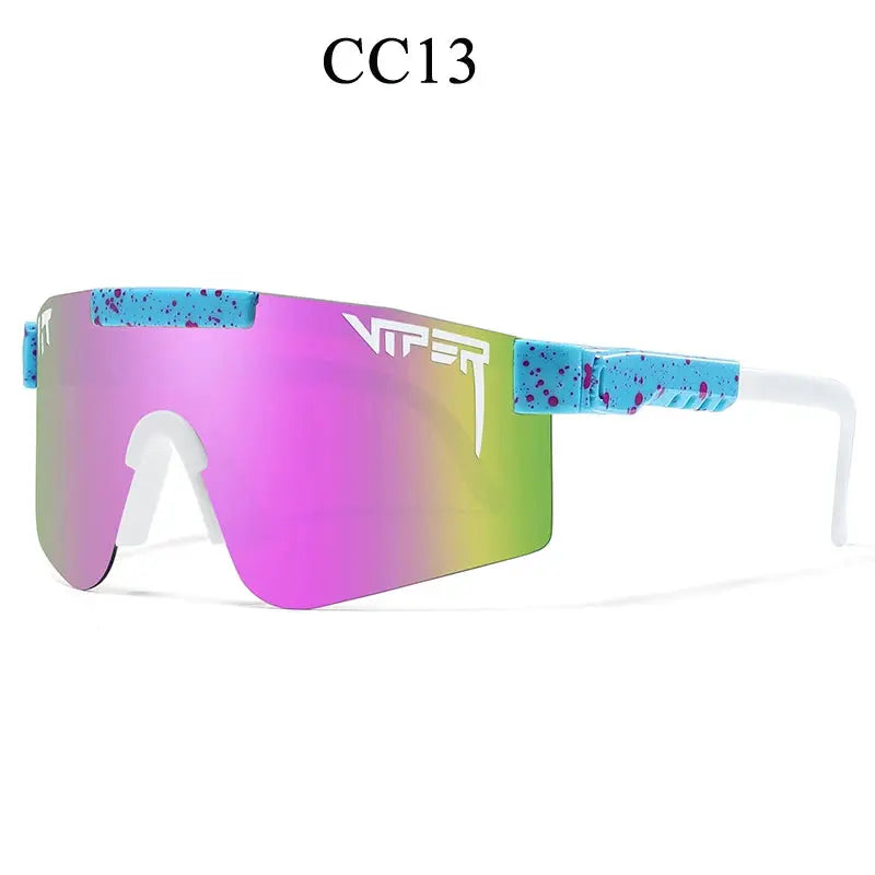 High-performance unisex UV400 sports sunglasses, designed for athletic outdoor use.
