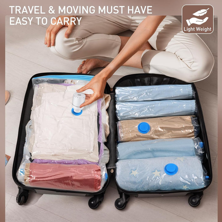 Keep bedding fresh & compact with vacuum storage bags & efficient electric pump.