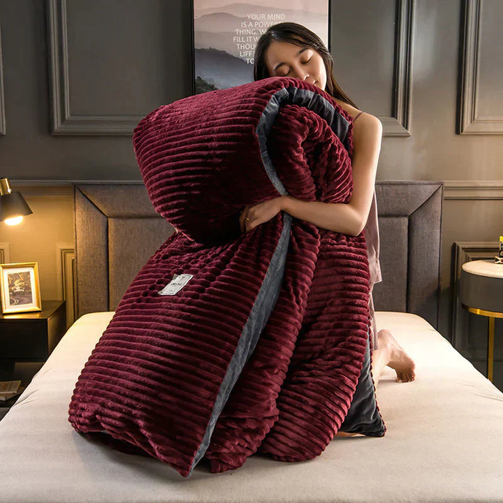 Warm velvet duvet cover, perfect for a cozy bedroom; easy care and stylish home decor.