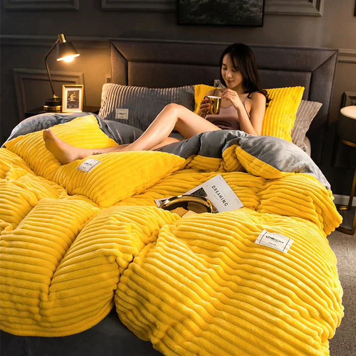 Cozy fleece duvet cover providing ultimate warmth and soft comfort for any bed.