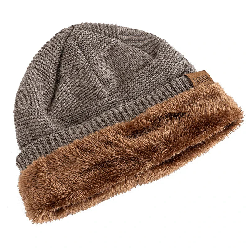 Knit acrylic winter hat, Luna, featuring a super soft fleece lining for ultimate warmth.