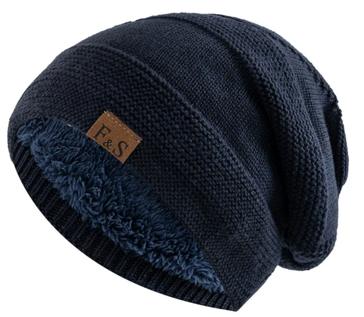 Acrylic knit winter beanie, Luna, providing excellent warmth and comfort in cold weather.