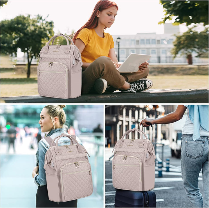 Premium laptop backpack for commuters. Water-repellent, expandable, with RFID scanner protection & USB charging.