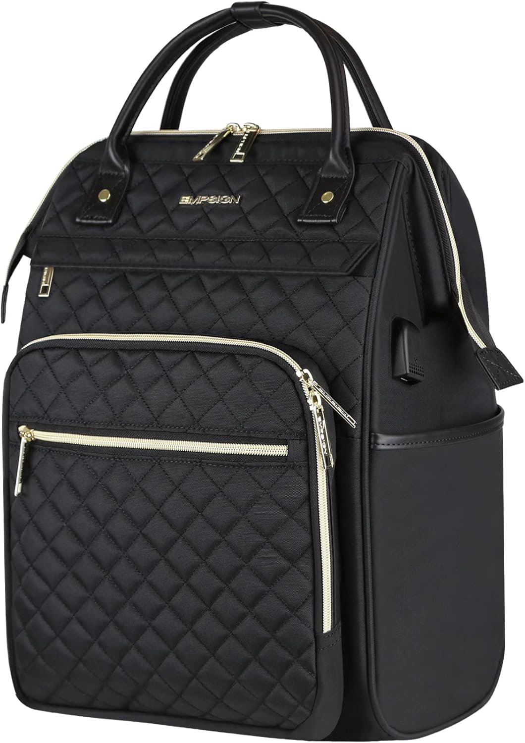 Rugged water-repellent travel backpack. Expandable, anti-theft RFID, USB charging & laptop sleeve for adventures.