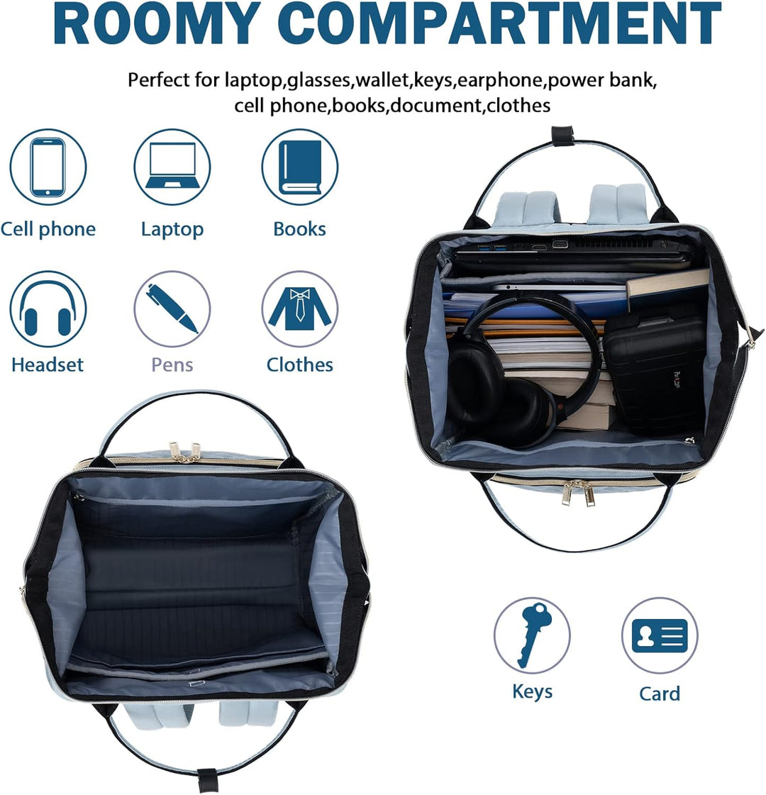 Stylish unisex travel backpack, expandable & water-repellent. Features RFID anti-theft & USB charging for laptops.