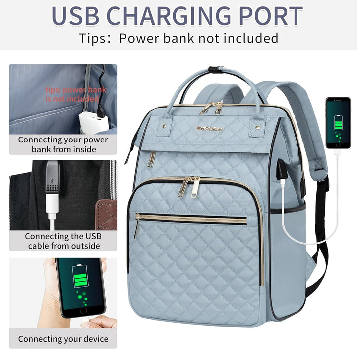 Tech-friendly unisex backpack. Expandable, water-repellent, with RFID anti-theft & integrated USB charging.