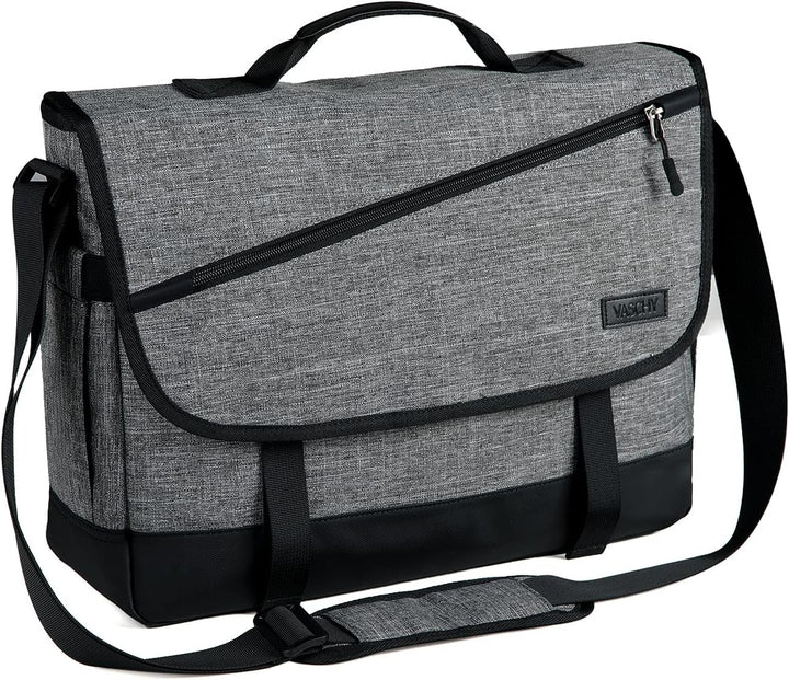 Unisex water-resistant laptop messenger bag, WorkMate series. Padded, adjustable strap for daily commute.