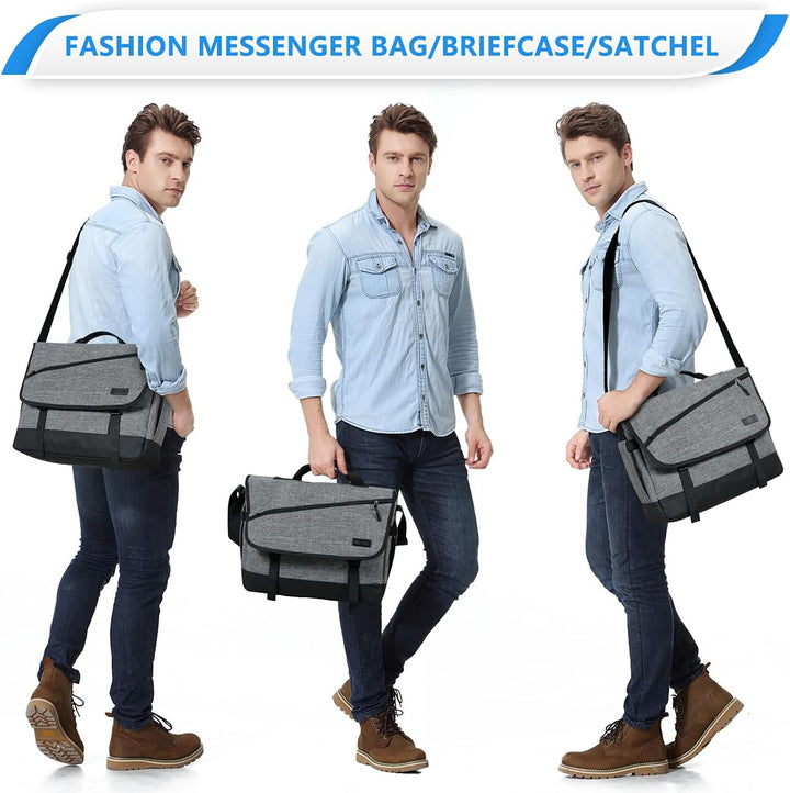 Lightweight unisex water-resistant travel messenger bag, perfect for laptops & daily commuter needs.