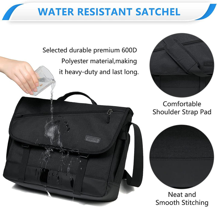 Stylish unisex water-resistant messenger bag, WorkMate series. Versatile for school, work, travel, and more.