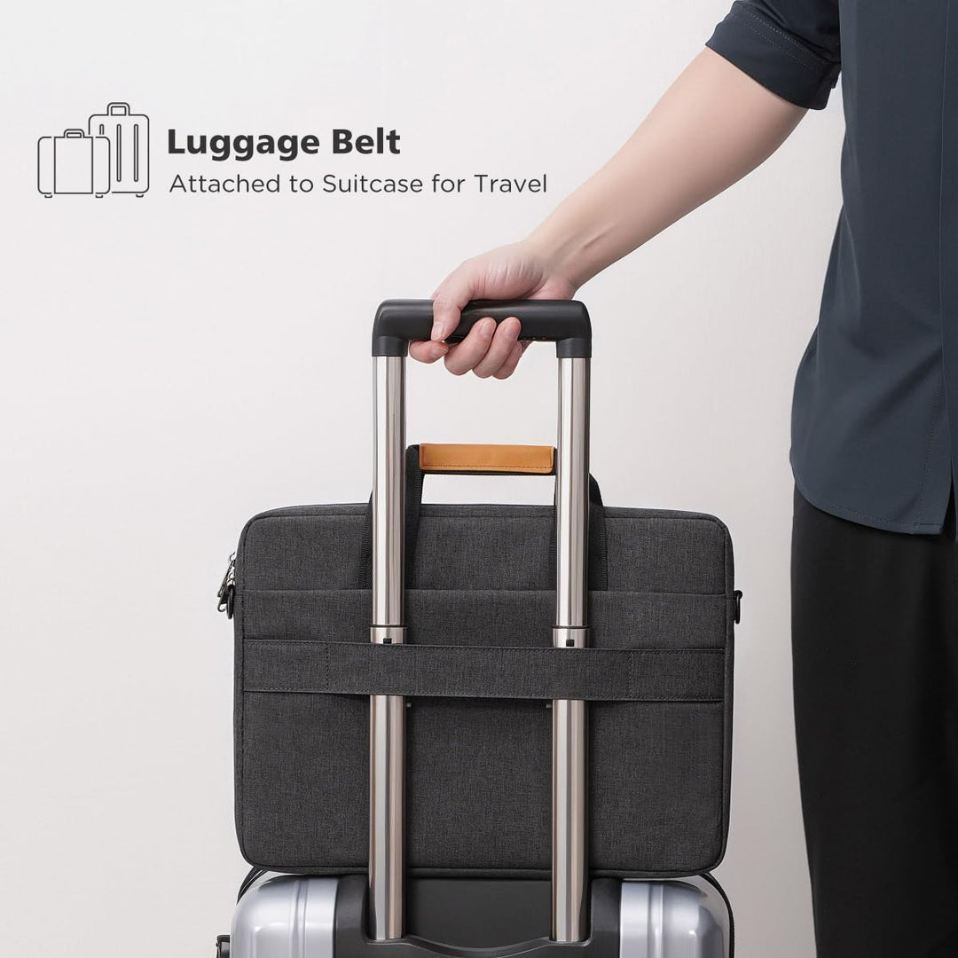 High-quality unisex laptop bag, water-resistant material, 360° protective padding for all tech.
