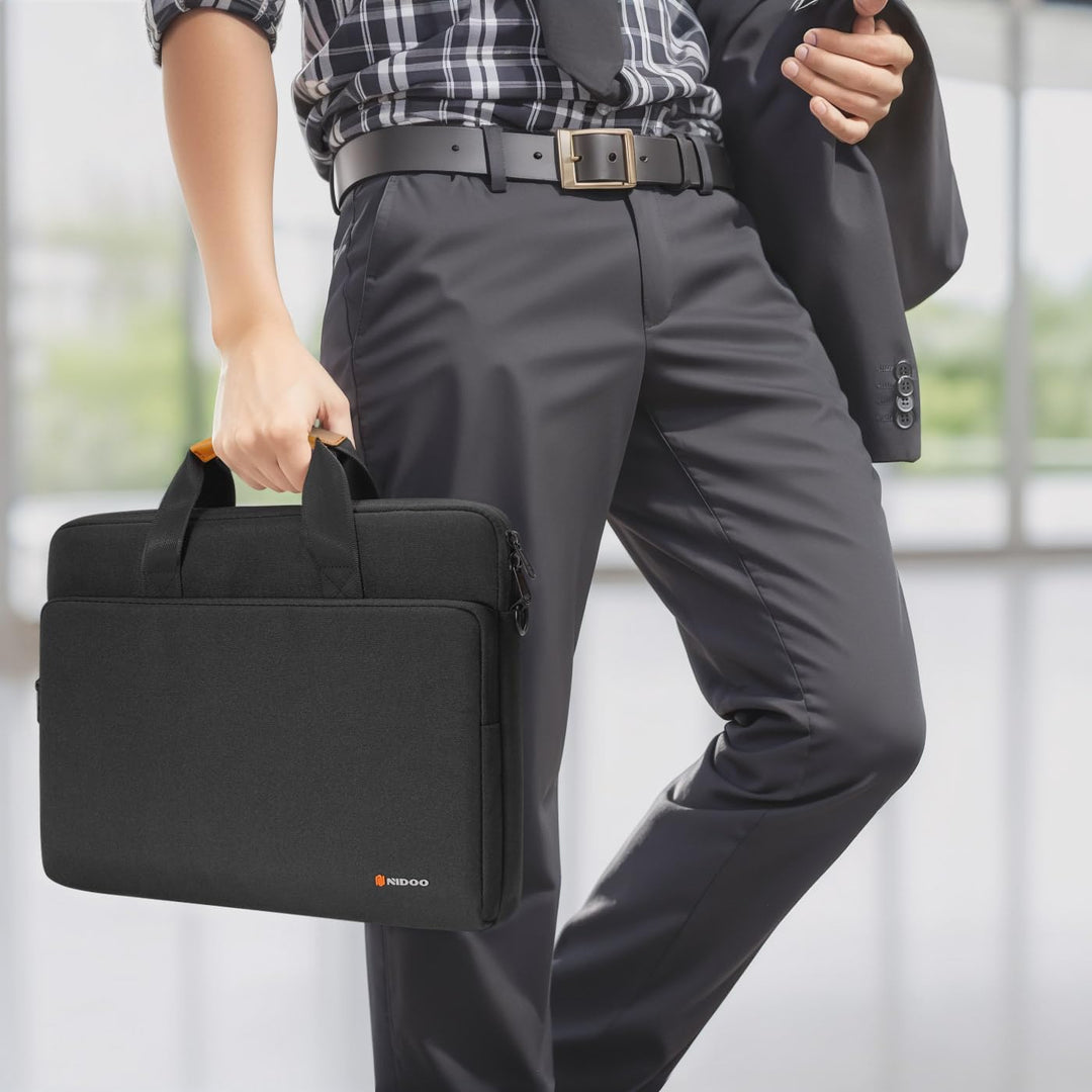 Tech-savvy unisex water-resistant laptop bag, 360° padded protection for secure transport.