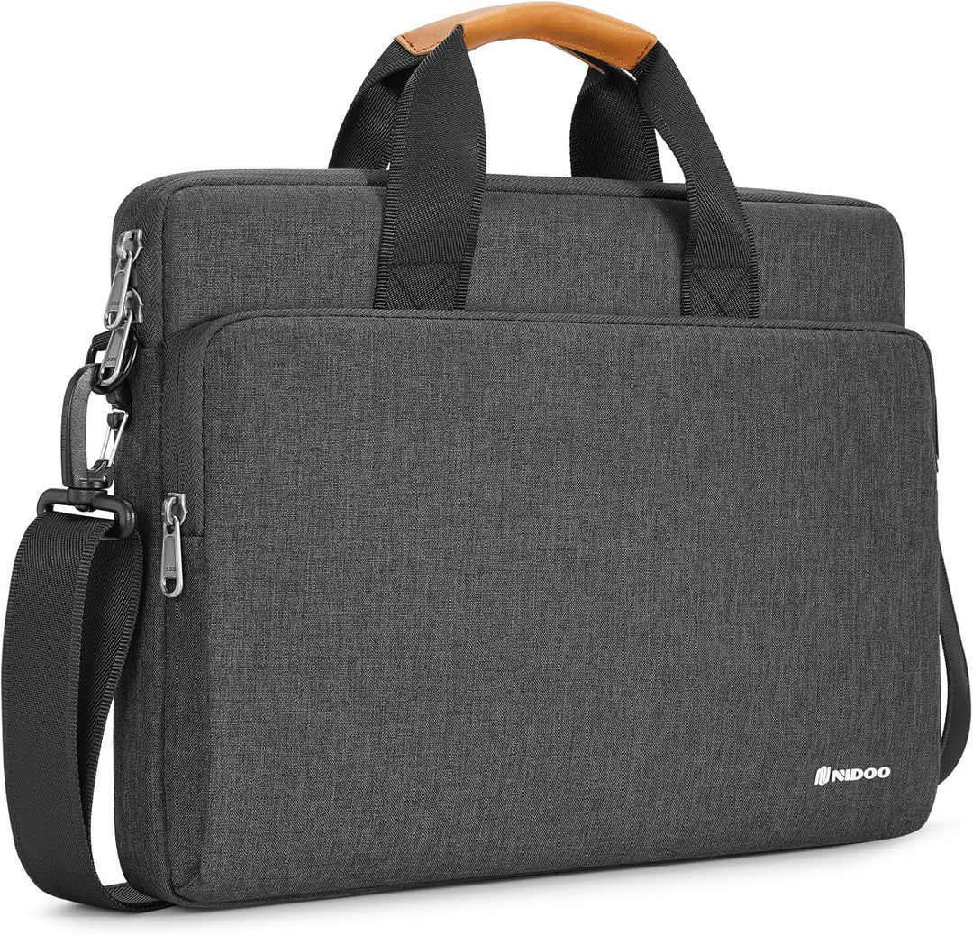 Unisex water-resistant laptop briefcase with 360° protective padding for ultimate security.