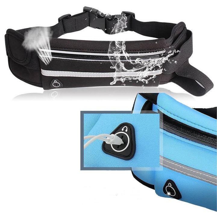 Fitness accessory: Water-resistant running belt for phone & essentials. Unisex design.