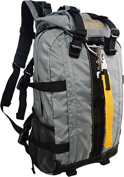 Stylish unisex tactical backpack, ergonomic design for comfortable wear during long hikes and travel.