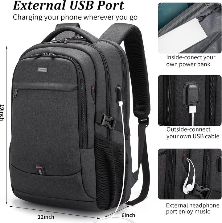 Versatile travel laptop backpack, water-resistant, unisex, perfect for work, college & daily commute.