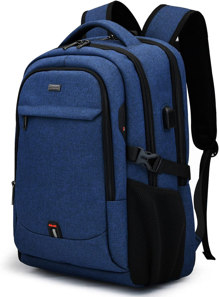 Durable unisex backpack for laptops, water-resistant finish, with anti-theft design & USB port.