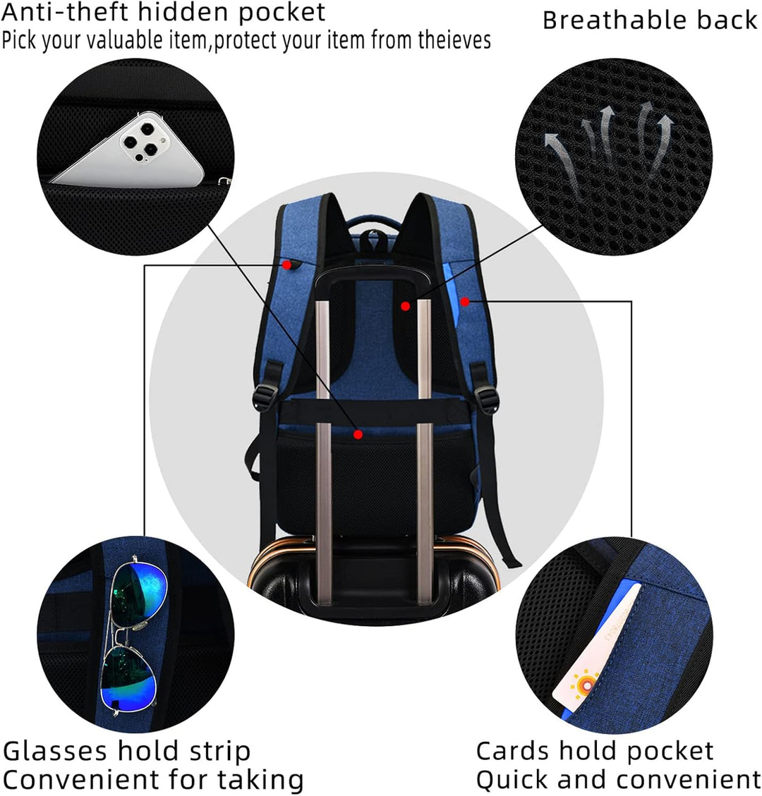 Professional unisex laptop backpack, water-resistant, sleek design with USB charging for business travel.