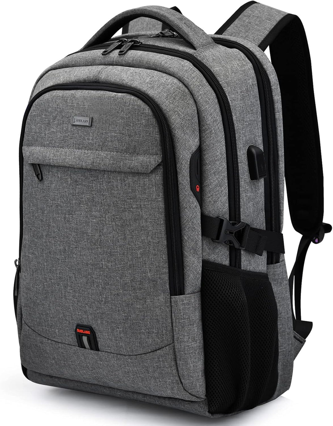 Commuter water-resistant laptop backpack, unisex, with USB charging & comfortable ergonomic design.