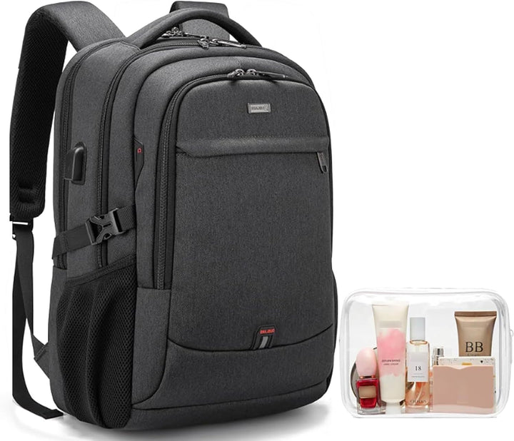 Stylish water-resistant laptop backpack, unisex, perfect for travel & daily use, with USB port.