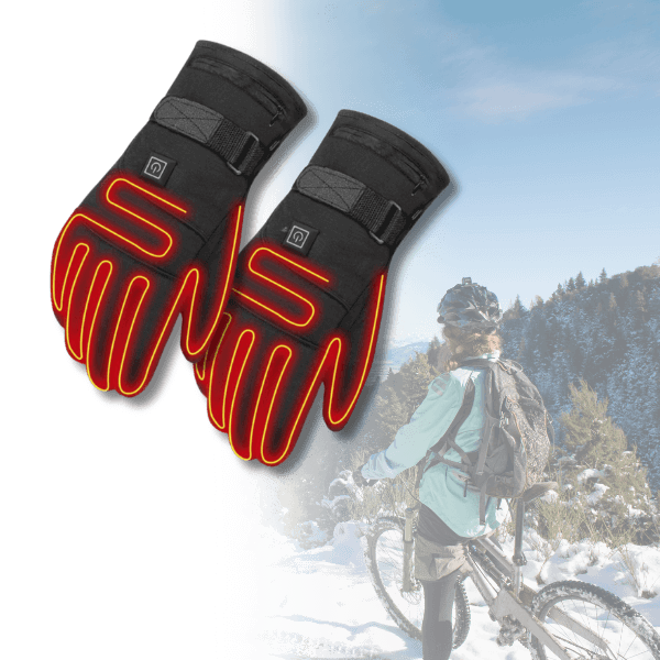 Unisex waterproof electric heated gloves for skiing, motorcycling & cold weather.