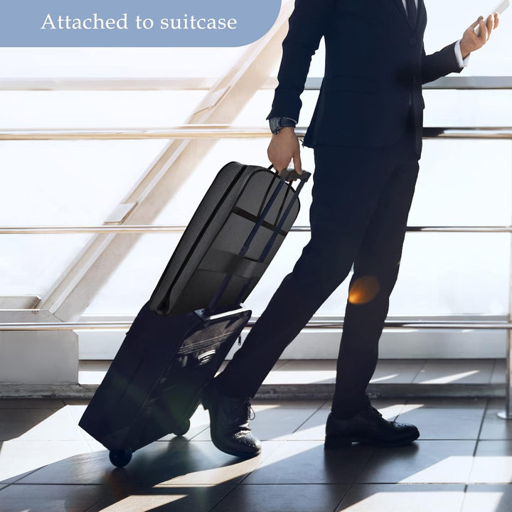 Foldable oxford garment bag, waterproof suit carrier for business travel, keeps clothes wrinkle-free.