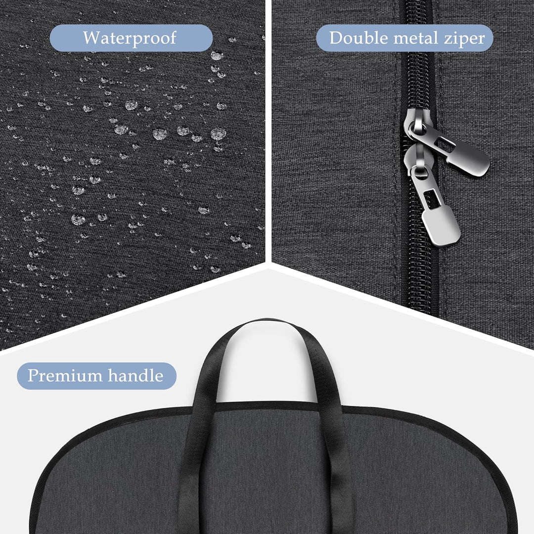 Keep your clothes dry & neat. Waterproof foldable suit carrier, great for travel, storage, and moving.