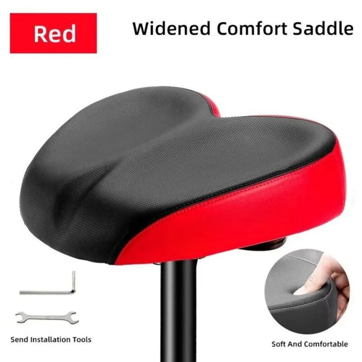 FischerZ wide comfort bike seat featuring shock absorption, perfect for enhancing any cycling experience.