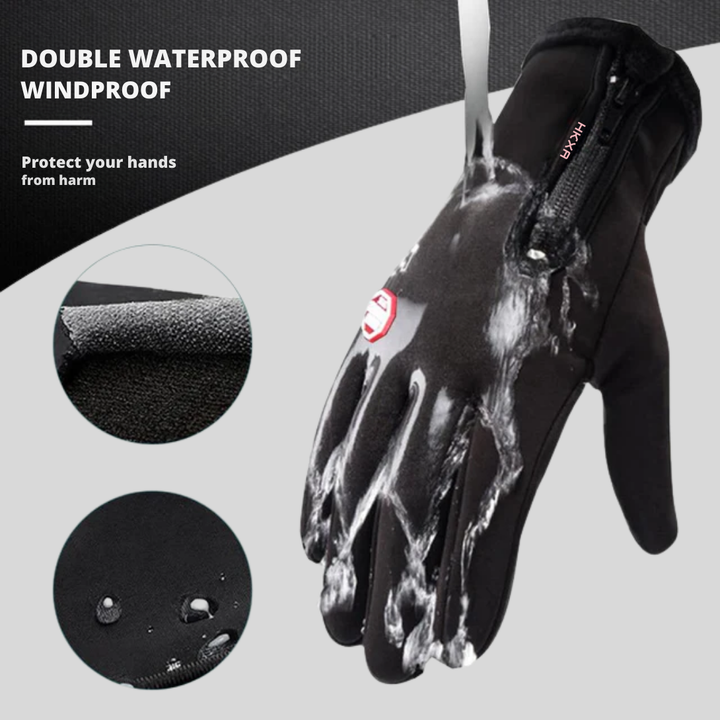 Fleece-lined thermal winter gloves for men & women, perfect for skiing, cycling, and other cold weather sports.