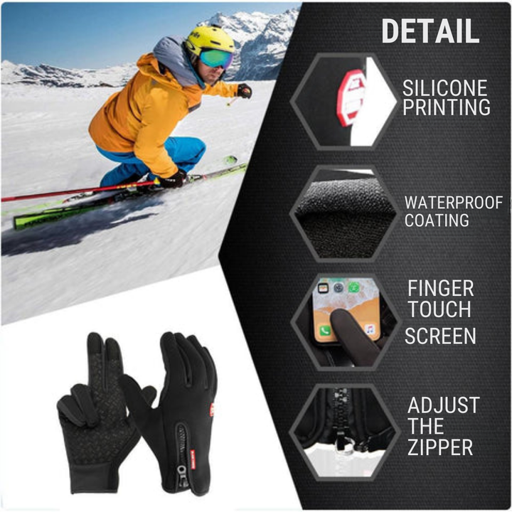 Durable unisex winter thermal gloves, designed for ultimate warmth during cycling, skiing, & outdoor activities.