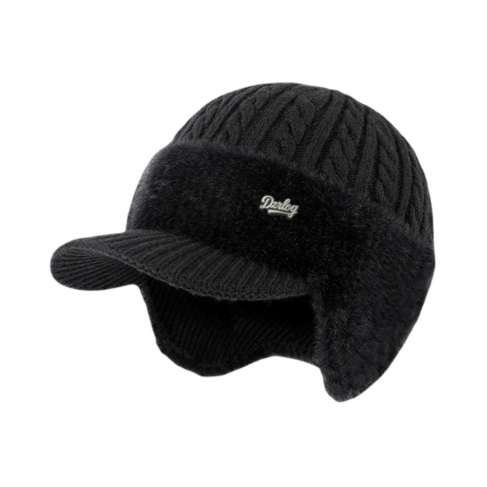 Protective casual trapper hat, unisex knit ear flap cap designed for cold winter days.