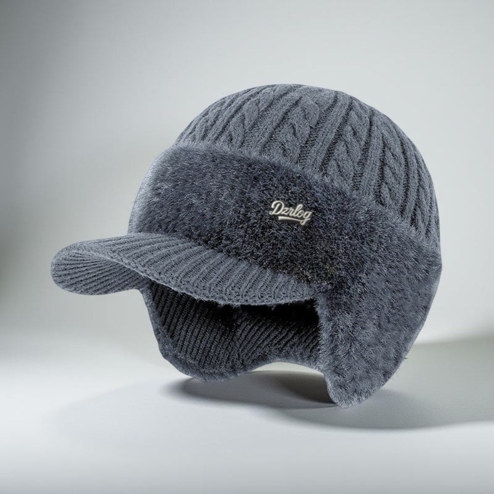 Warm fleece-lined trapper knit cap, unisex design for ultimate winter cold weather protection.