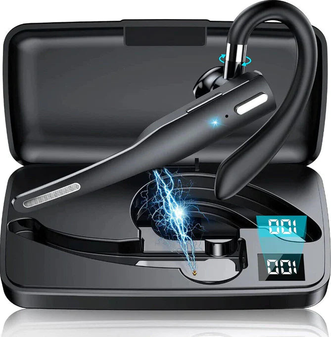 Advanced Bluetooth 5.1 wireless headset, dual mic noise cancelling, ideal for hands-free trucker communication.
