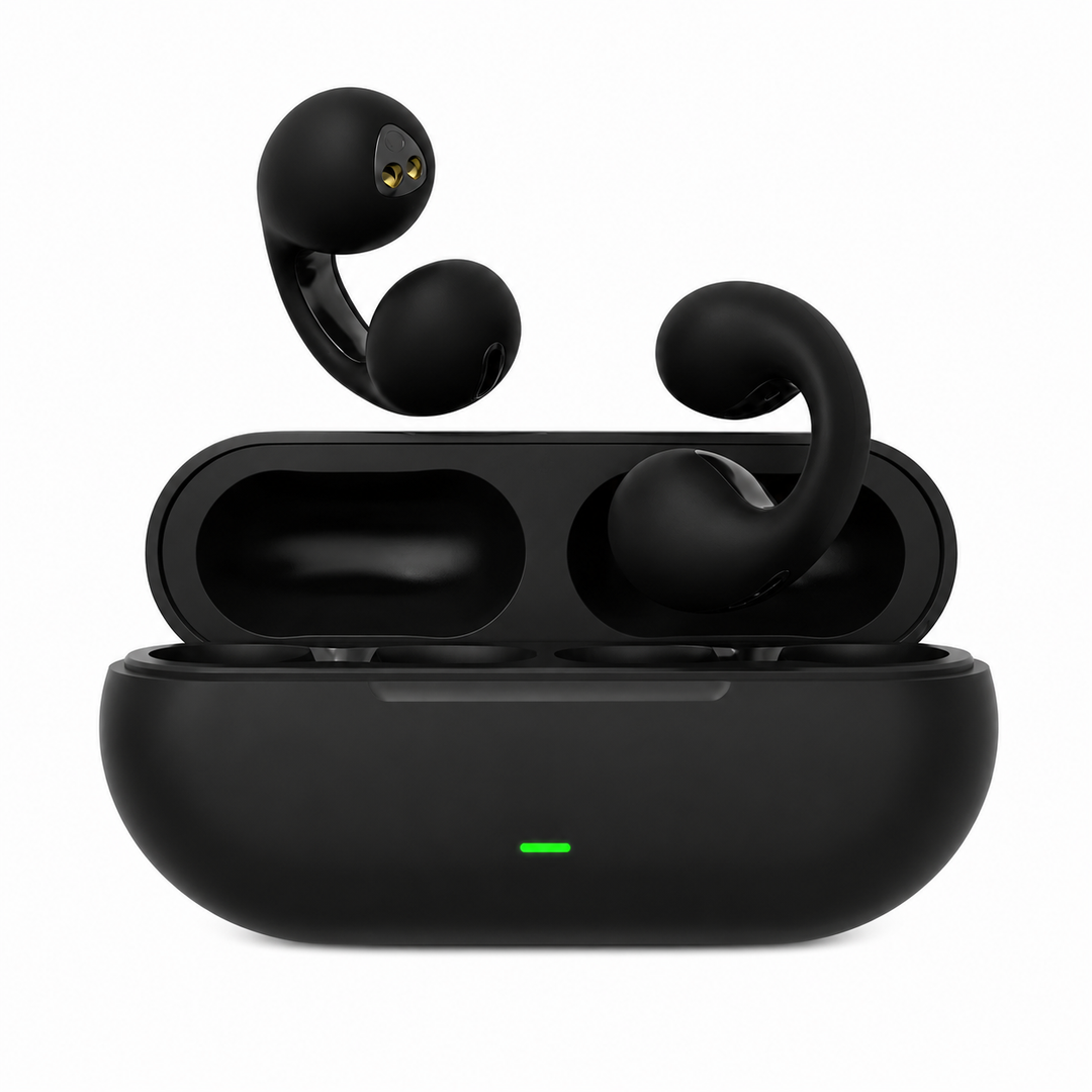 Unisex wireless bone conduction earbuds for running & sports. Open-ear Bluetooth headphones, perfect for active lifestyles.
