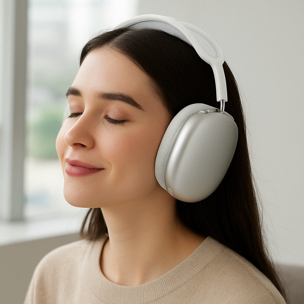 Immersive audio with deep bass wireless noise cancelling over-ear headphones, portable design.