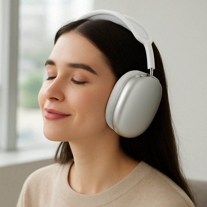 Immersive audio with deep bass wireless noise cancelling over-ear headphones, portable design.