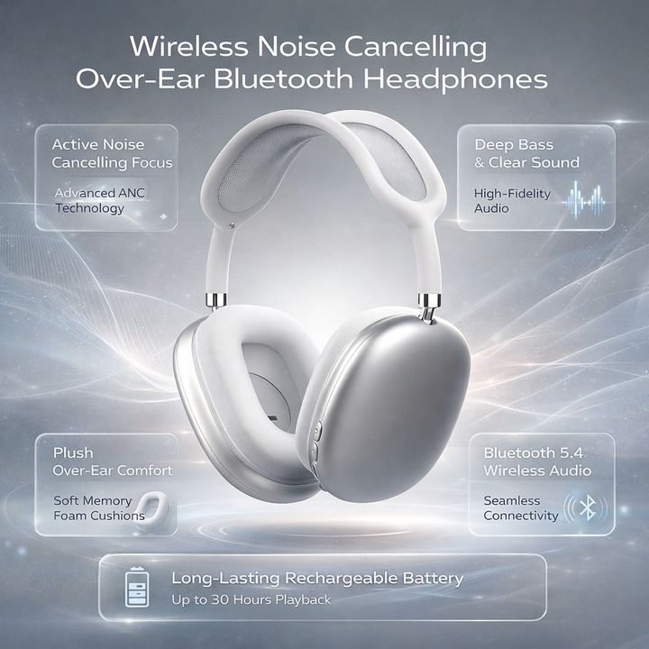 Bluetooth wireless over-ear headphones, hands-free calling & music, superior noise cancelling.