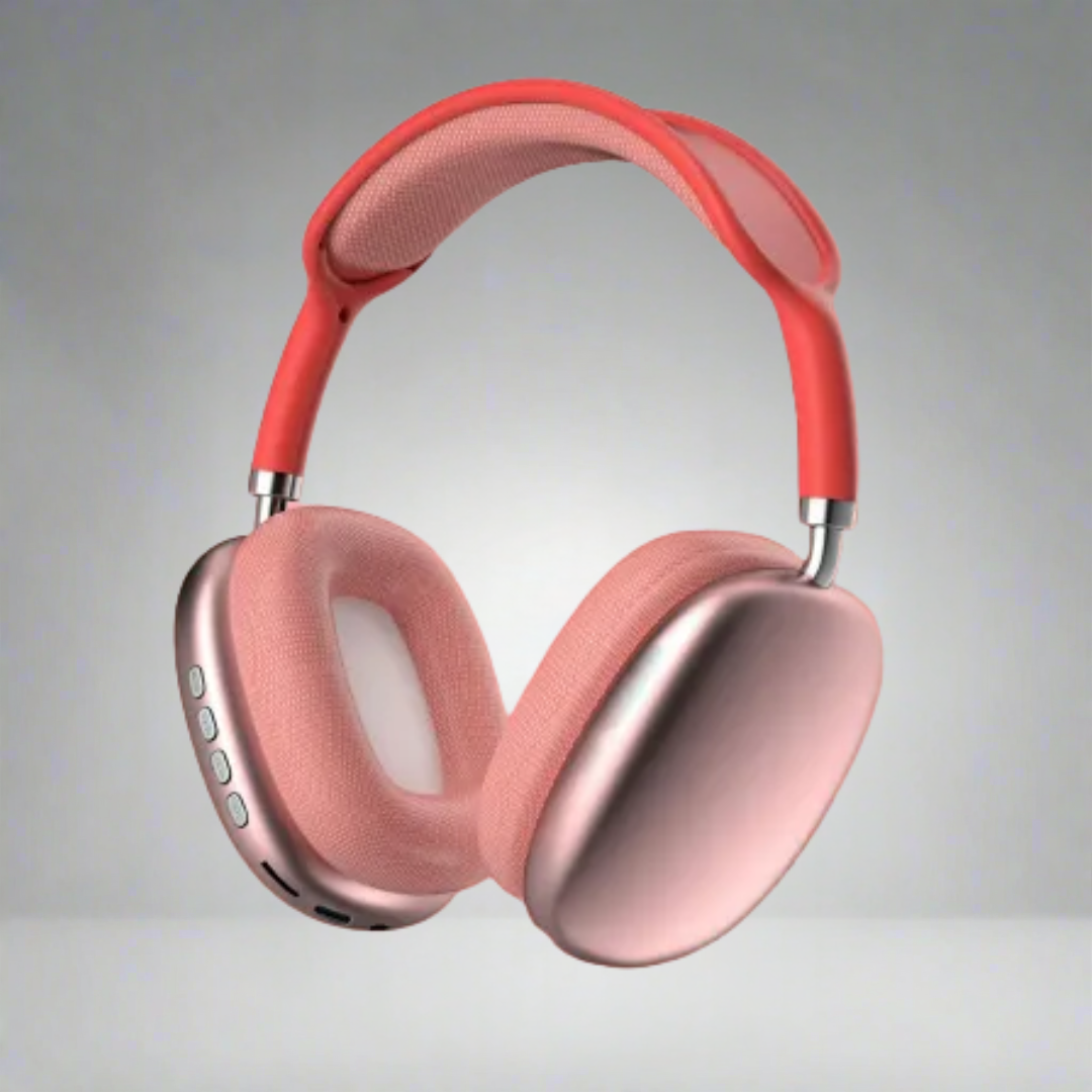Enjoy deep bass music hands-free with these comfortable over-ear Bluetooth headphones.
