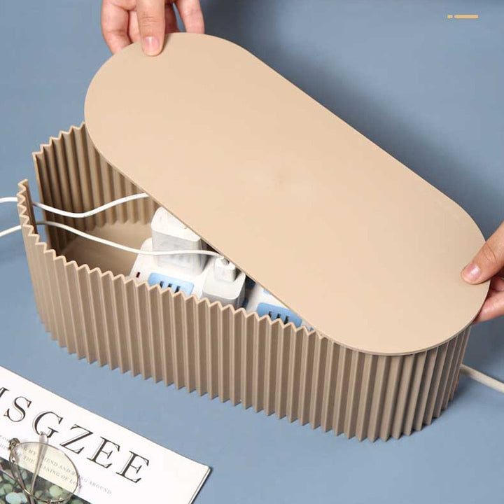 Variety pack cable organizers for electronics, keeping charging cables & power adapters neatly stored.