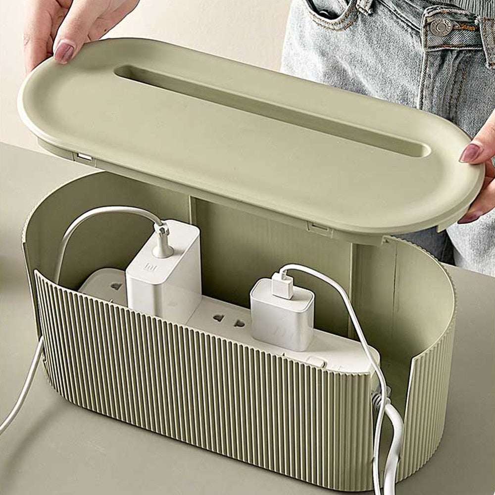 Tame tangled wires with this universal cable & charger organizer set. Perfect electronics clutter solution.