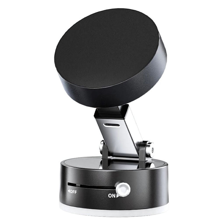 "Versatile magnetic phone mount with 360° rotation on desk, sleek design, modern and flexible for convenient phone positionin