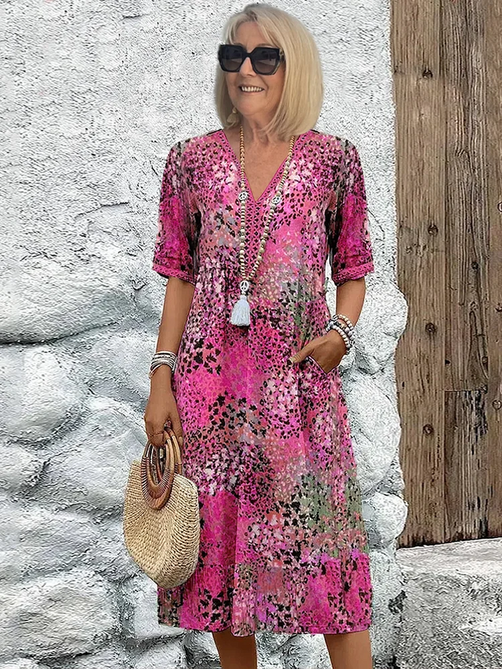 Versatile casual chic midi dress for women. Vibrant, flowing, and perfect for any occasion.