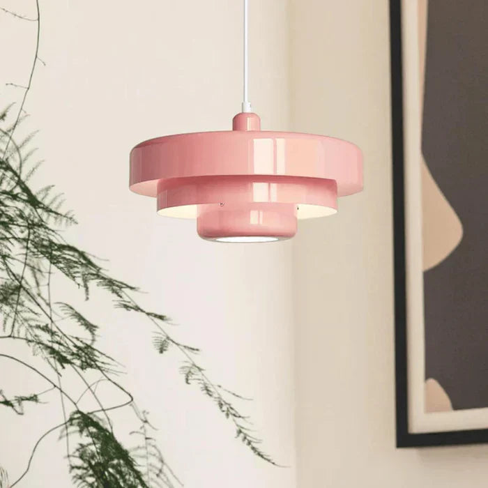 Vintage LED pendant light with classic metal and elegant finish, available in vibrant colors for interior spaces.