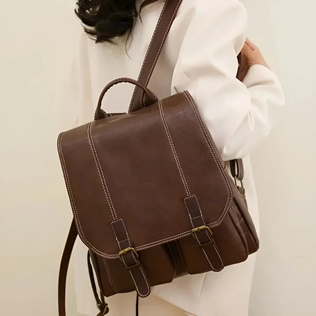 RetroTrail vintage style unisex backpack. Organized, durable travel or school bag with a classic, retro look.