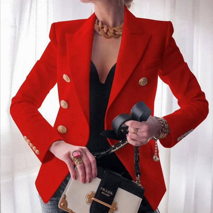 Isabelle vintage double-breasted tailored jacket for women, offering classic elegance and timeless professional wear.