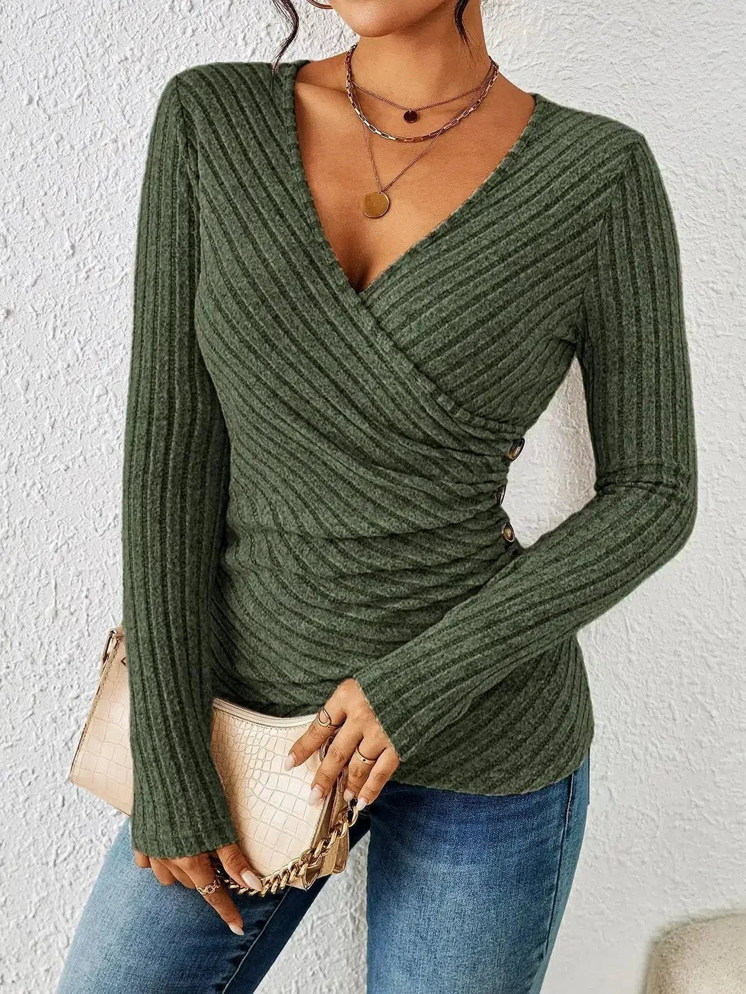 Chic black women's long sleeve shaping top, sculpting tummy control for a smooth, flattering silhouette.