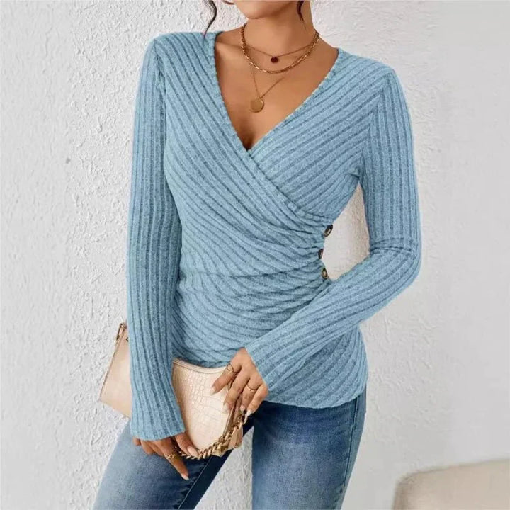 Women's elegant long sleeve shaping top with tummy control, perfect for a flattering & comfortable fit.