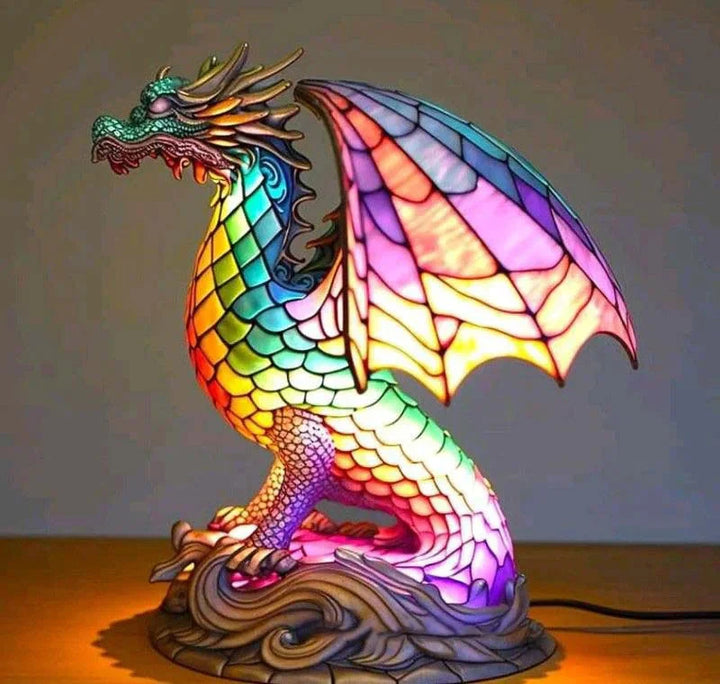 VitraFauna artistic animal lamp, colorful stained glass style, decorative home lighting, unique gift.
