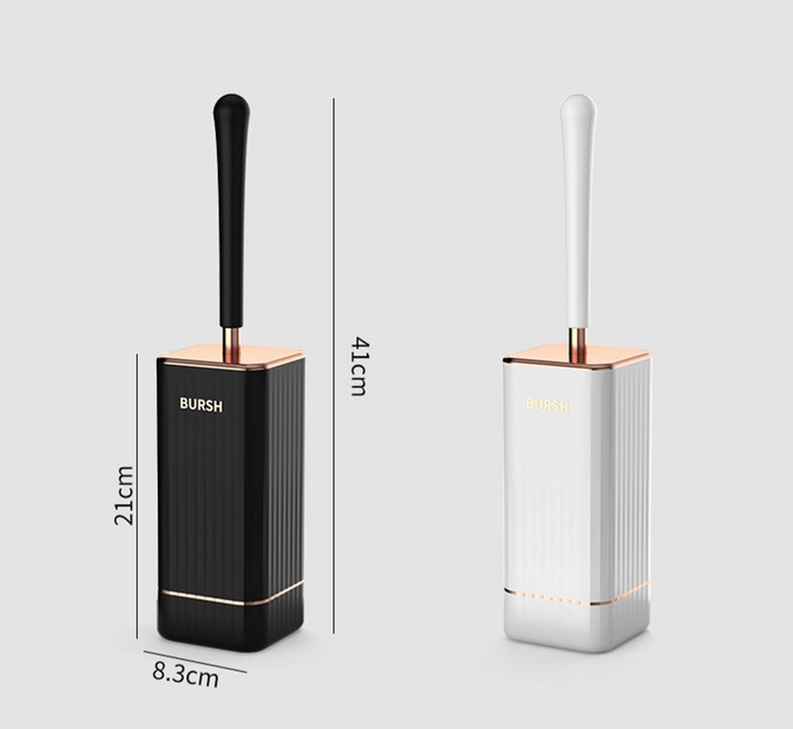 Durable wall-mounted toilet brush with holder, a space-saving bathroom accessory for easy cleaning.