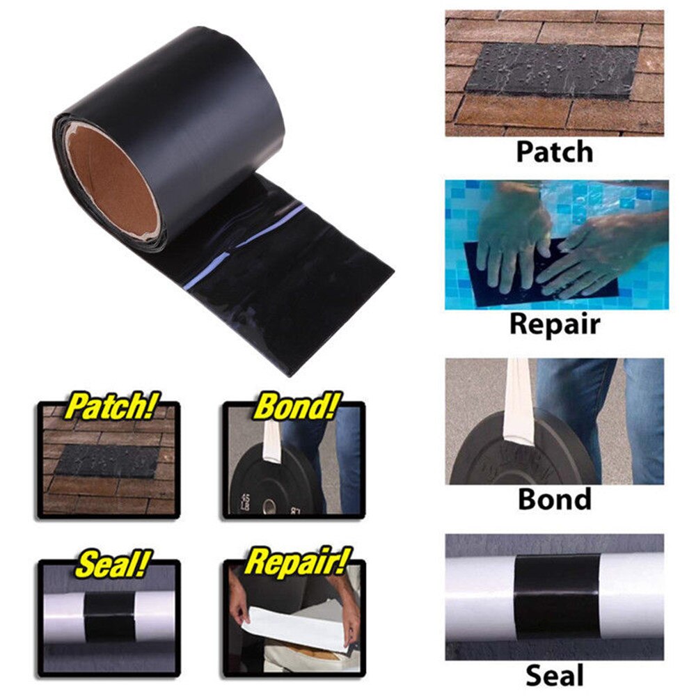 Household repair tape, self-adhesive and waterproof, provides a flexible, strong seal for all your needs.