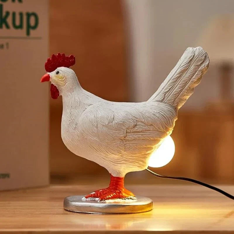 Funny chicken LED night light lamp. Battery-powered decorative accent light perfect for home decor & Easter.